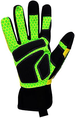 Seibertron HIGH-VIS SDXG2 – Guantes de seguridad para protección contra impactos y aceite y gas, antivibraciones, CE EN388 4131 XL
