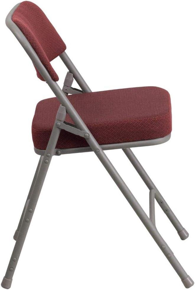 Flash Furniture HERCULES Series – Silla plegable de metal de tela burdeos con doble bisagra, curvada, de alta calidad, de la serie HERCULES