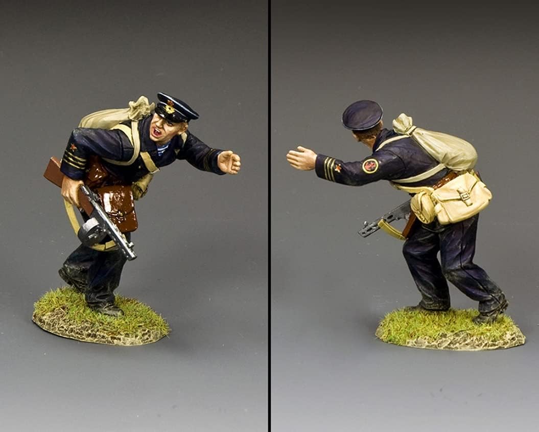 King & Country Toy Soldiers Ejército ruso RA084 Ejército Rojo Ruso Infantería Naval Suboficial Ataque Escala 130 Peltre