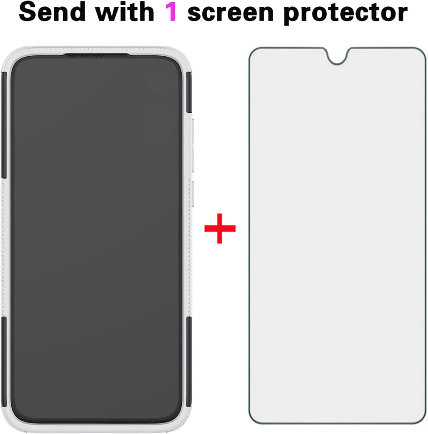 Asuwish Funda de teléfono para Moto E 2020 Motorola E7 con protector de pantalla y soporte delgado, híbrida, resistente, funda protectora para