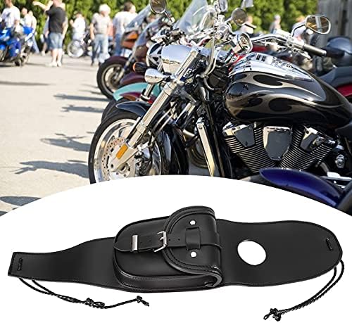 Universal motocicleta negro PU tanque de combustible chap remaches sujetador cubierta de tanque de gas de cuero almohadilla de panel de babero bolsa