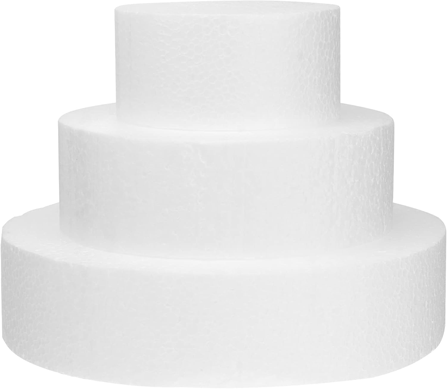 UPKOCH Decoración de boda, 3 piezas de espuma redonda, juego de simulación falsa para tartas de espuma de poliestireno para pasteles de boda,