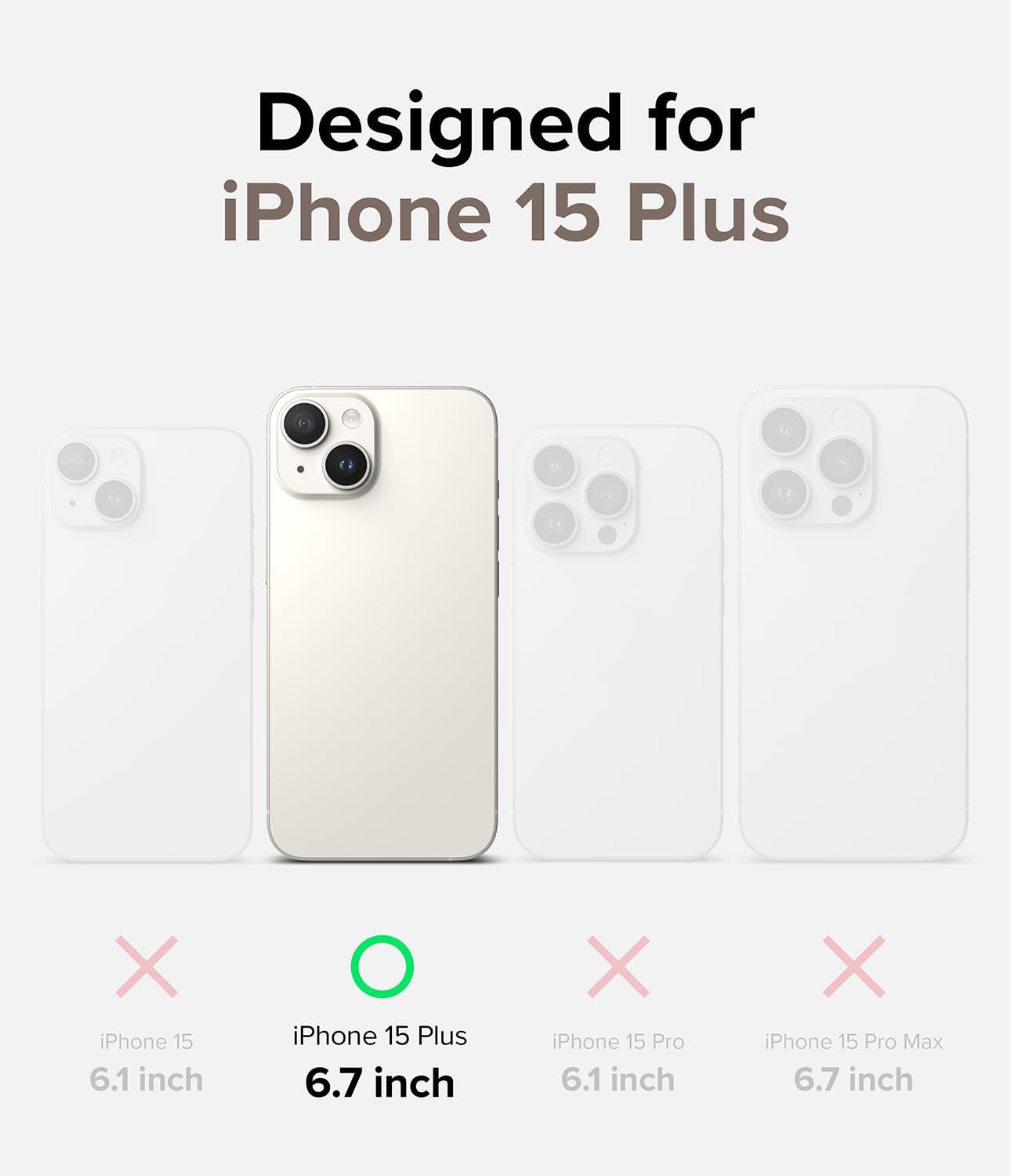 Ringke Fusion Card tarjetero integrado compatible con iPhone 15 Plus, con capacidad para hasta 1 tarjeta, funda transparente para teléfono para