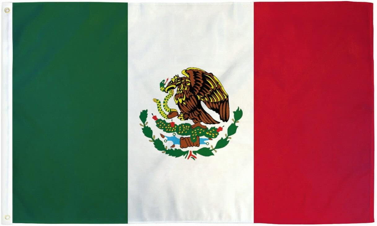 Bandera de México prémium de 6 x 10 pies, bandera mexicana de 6 x 10 pies, tela 100D
