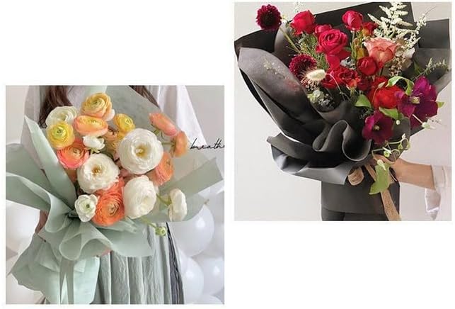 50 hojas de papel de regalo de flores de algodón, papel de regalo floral no tejido, papel de regalo de algodón coreano impermeable, suministros