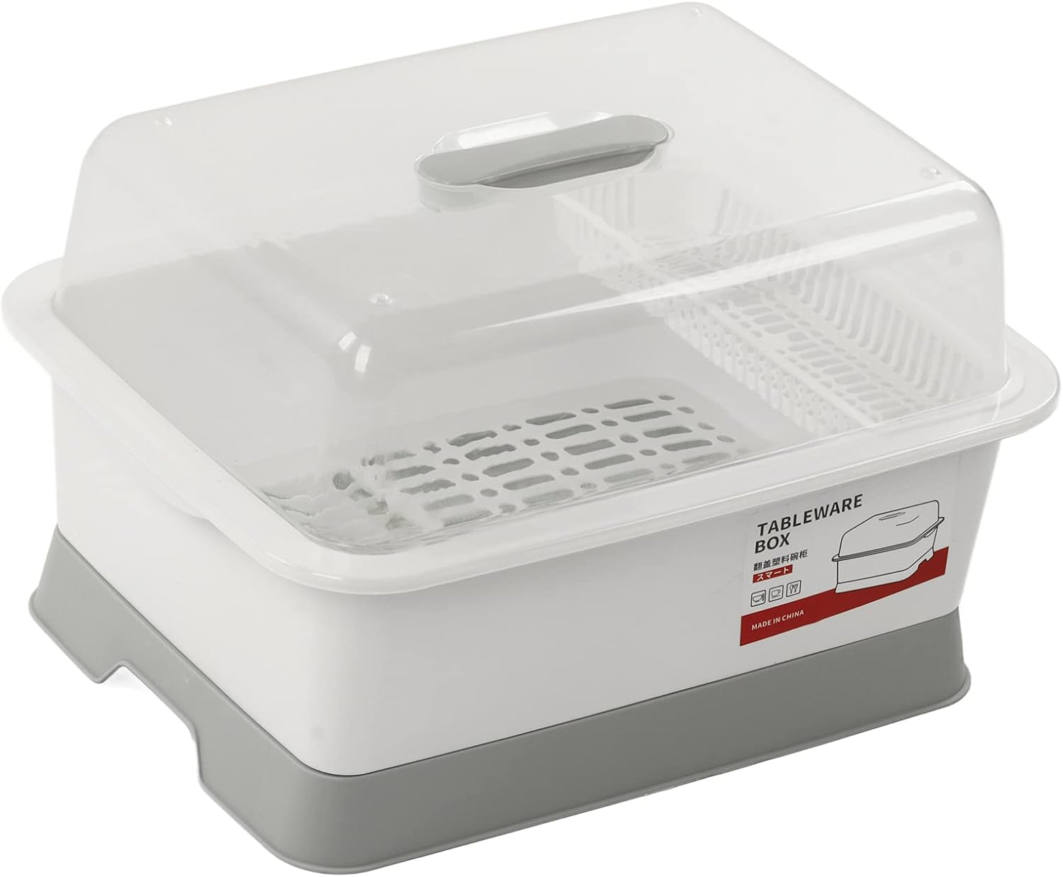Escurridor de platos con cubierta de tapa, escurridor de platos para encimera de cocina, organizador de escurridor de platos que ahorra espacio,