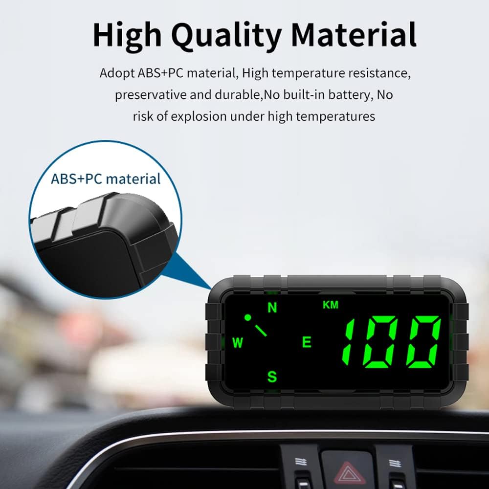 Mulcort Pantalla frontal de coche GPS velocímetro digital brújula con pantalla LED de 4.2 pulgadas, soporte de alarma de sobrevelocidad, fatiga de