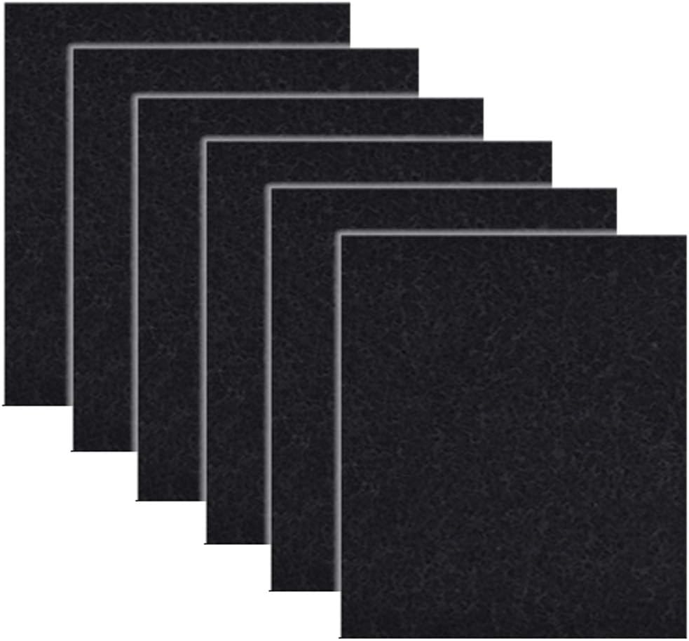 Paquete de 6 cajas de arena para gatos de carbón negro con filtro de repuesto con capucha para gatos, sartenes, filtros de olor de carbono (6.5 x 6
