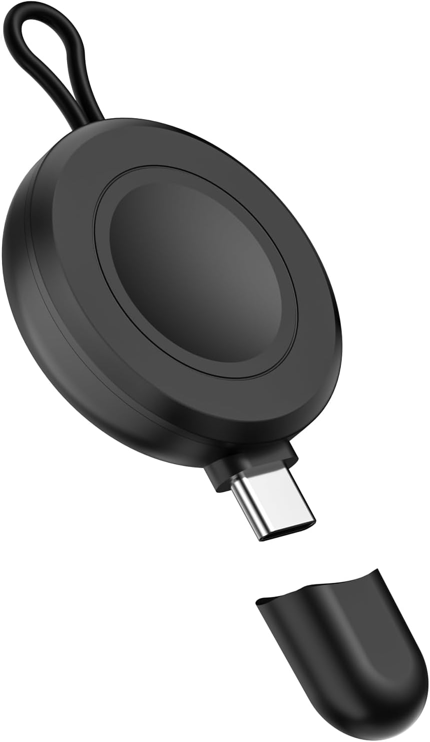 Cargador de Apple Watch, portátil USB C iwatch Ultra 2 Series 9 8 7 6 5 4 3 2 1 SE viaje magnético inalámbrico carga rápida llavero