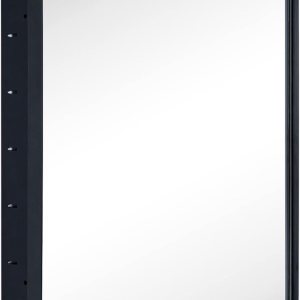 VANA NALA Botiquín de baño empotrado ovalado negro mate con espejo de acero inoxidable con marco de metal oblongo, gabinete de baño con espejo de 16 VANA NALA Botiquín de baño empotrado ovalado negro mate con espejo de acero inoxidable con marco de metal oblongo, gabinete de baño con espejo de 16