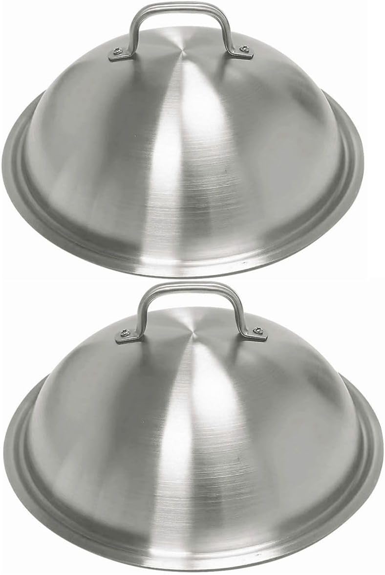 ZBXFCSH Accesorios para parrilla, cubierta redonda resistente de 12 pulgadas, acero inoxidable, cúpula de fusión de quesos y cubierta de vapor, lo