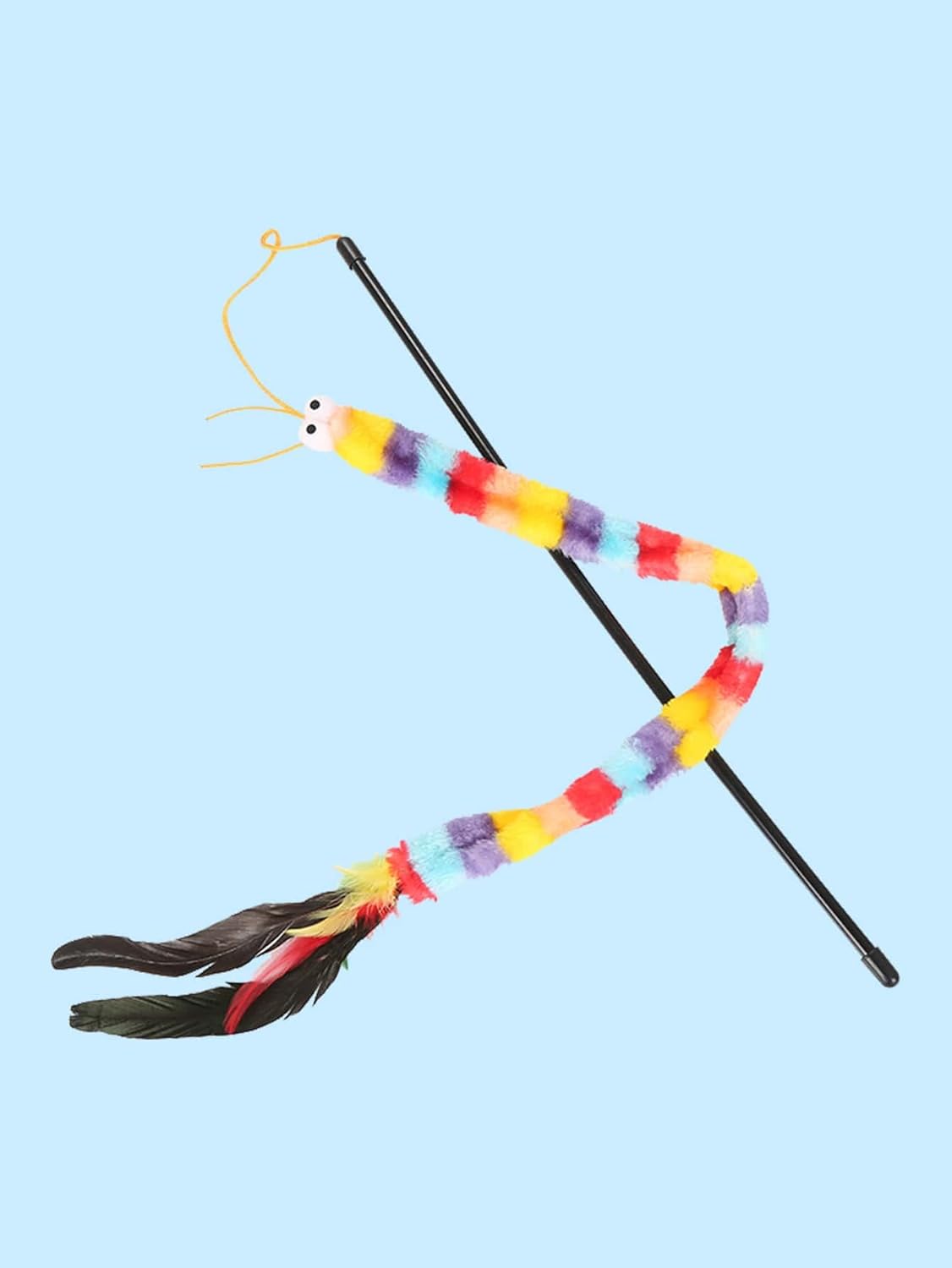 QWINEE Juguetes de varita para gatos, juguete interactivo para gatos, juguetes para gatos de interior, juguetes interactivos para gatito, multicolor