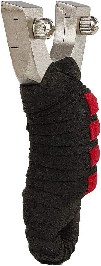 TOPARCHERY Juego profesional de tirachinas de acero inoxidable con clip de resorte cohete de muñeca para caza con bandas planas de repuesto