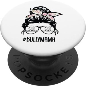 American Bully Mom unordentliche Brötchen-Haarbrille, Bully PopSockets Swappable PopGrip American Bully Mom unordentliche Brötchen-Haarbrille, Bully PopSockets Swappable PopGrip