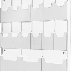 Soporte acrílico para folletos, 3 revistas y 12 soportes para folletos, soporte de pared transparente para folletos, soporte de pared para folletos, Soporte acrílico para folletos, 3 revistas y 12 soportes para folletos, soporte de pared transparente para folletos, soporte de pared para folletos,