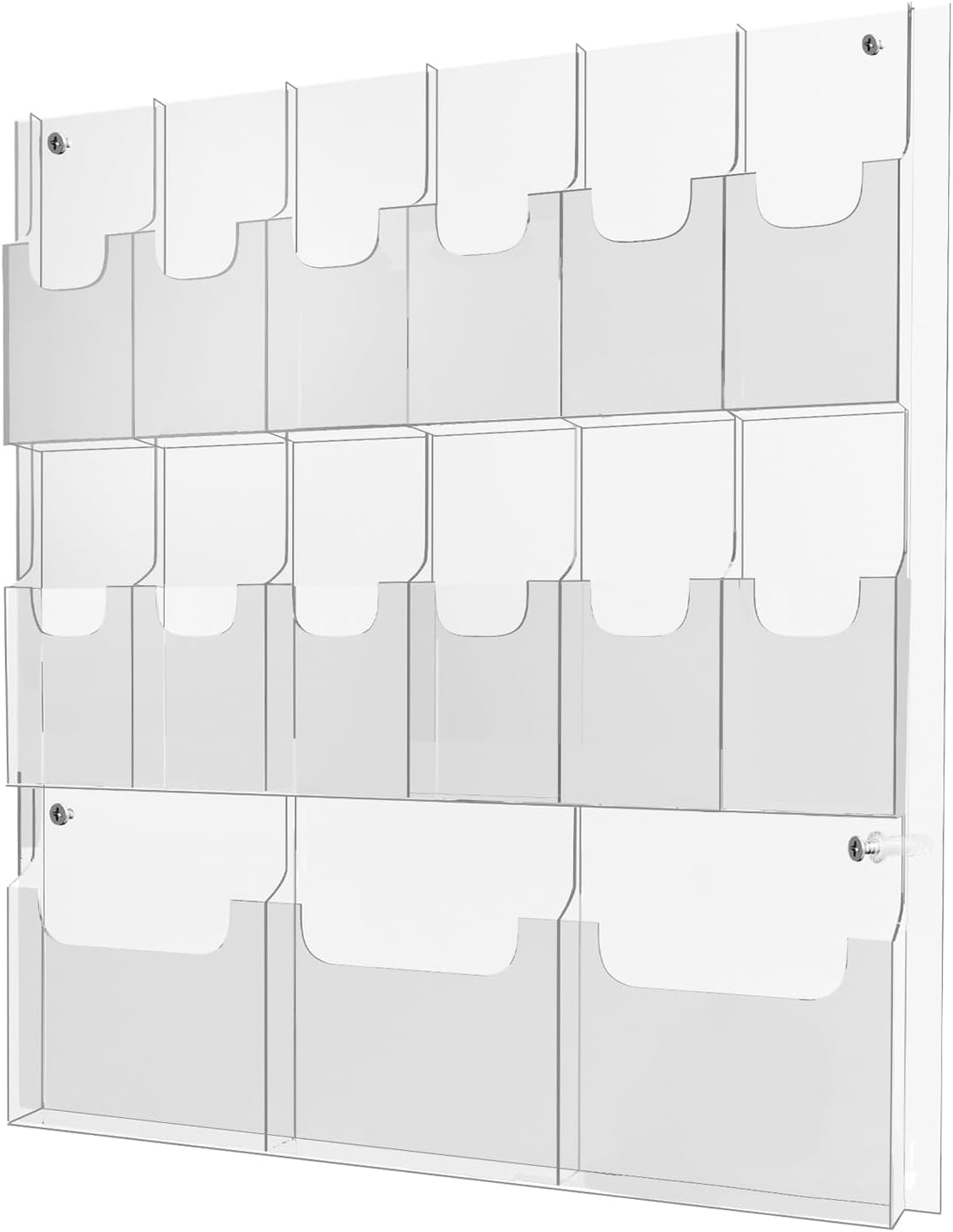 Soporte acrílico para folletos, 3 revistas y 12 soportes para folletos, soporte de pared transparente para folletos, soporte de pared para folletos,