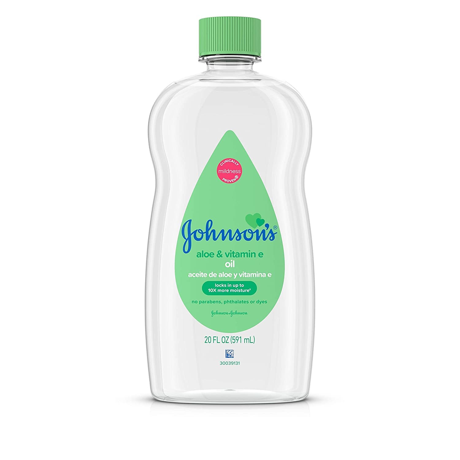 JOHNSON’S – Aceite de aloe vera y vitamina E para bebés, 20 onzas (paquete de 8)
