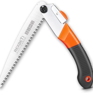 REXBETI Sierra plegable diseño compacto de 8 pulgadas para acampar en madera sierra de podar de madera seca con dientes duros acero SK-5 de calidad REXBETI Sierra plegable diseño compacto de 8 pulgadas para acampar en madera sierra de podar de madera seca con dientes duros acero SK-5 de calidad