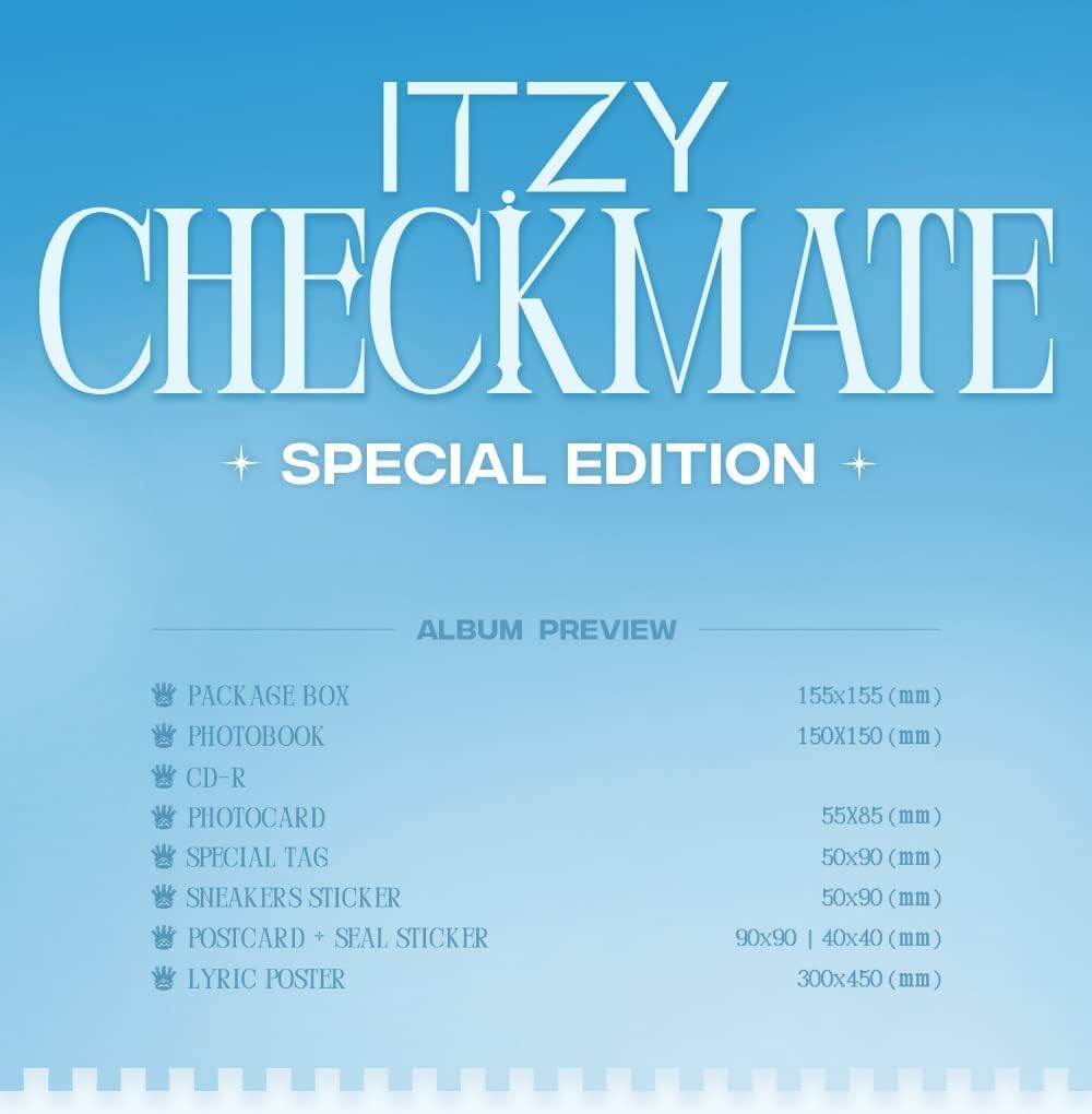 DREAMUS ITZY CHECKMATE EDICIÓN ESPECIAL CD+Cartel lírico en paquete+Photobook+Photocard+Etiqueta especial+Pegatina+Postal+Seguimiento Sellado