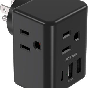 Extensor de toma de corriente, cargador de pared USB con 3 puertos USB (1 USB C), regleta de alimentación sin protector de sobretensiones, artículos Extensor de toma de corriente, cargador de pared USB con 3 puertos USB (1 USB C), regleta de alimentación sin protector de sobretensiones, artículos