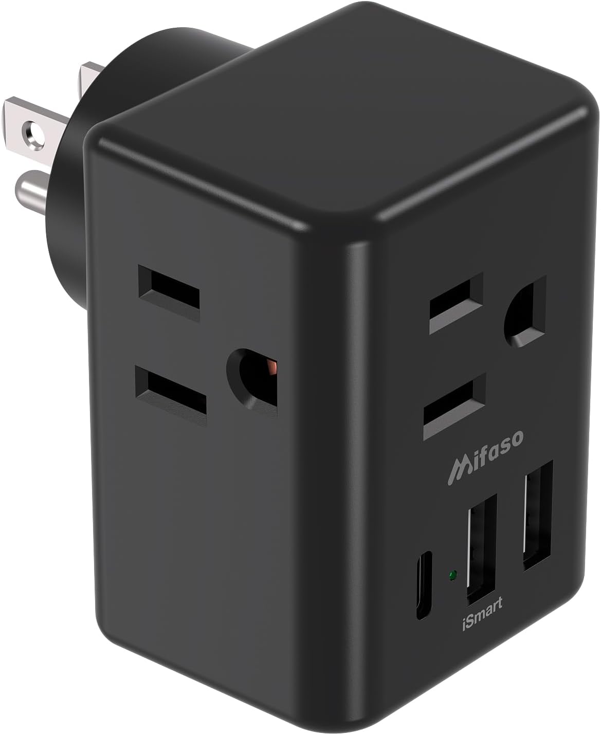 Extensor de toma de corriente, cargador de pared USB con 3 puertos USB (1 USB C), regleta de alimentación sin protector de sobretensiones, artículos