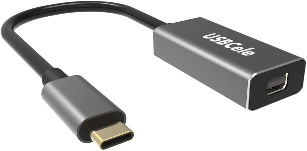 Adaptador USB-C a Mini DisplayPort, USB tipo C (Thunderbolt 3) a Mini DP 4K adaptador de cable para MacBook Pro, iMaciMac Pro, pantalla LED de cine