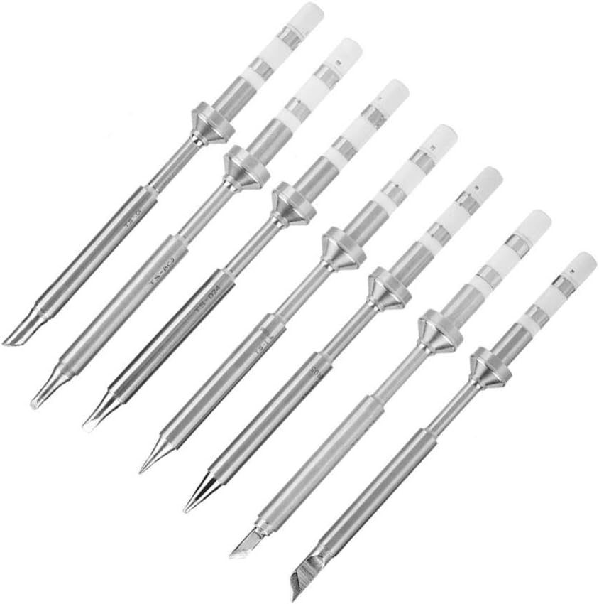 7 Tipos Mini Punta de Soldador de Acero Inoxidable Reemplazo para TS100 Kit de Soldador Portátil al Aire Libre (7pcs Puntas de Soldadura)