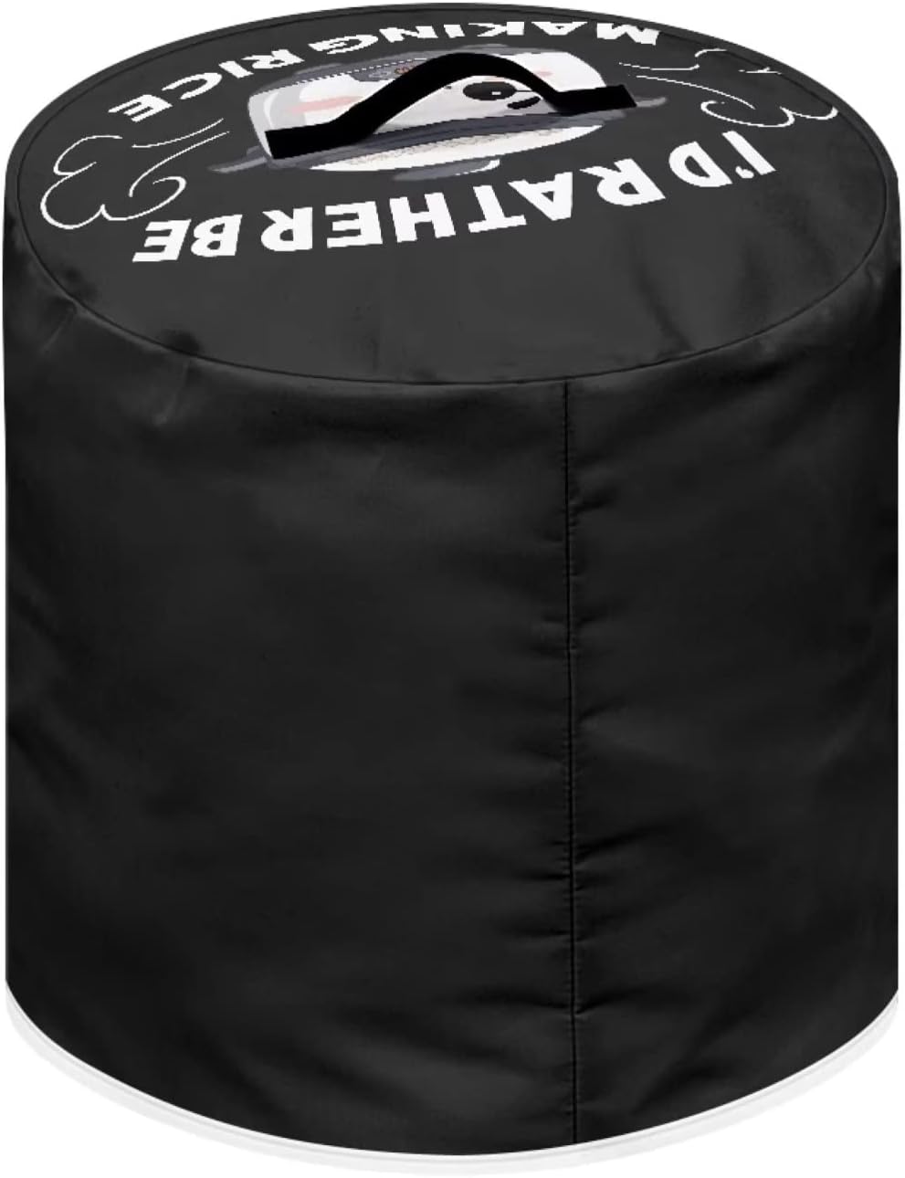 Tutolipy I’d Rather Be Making – Cubierta redonda para olla a presión de arroz, diseño divertido, color negro, funda para freidora de aire,