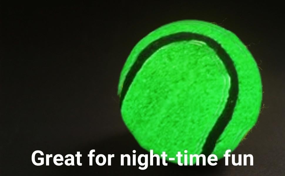 Pelota de tenis que brilla en la oscuridad, pelota de tenis iluminada para perros de tamaño pequeño, paquete de 3