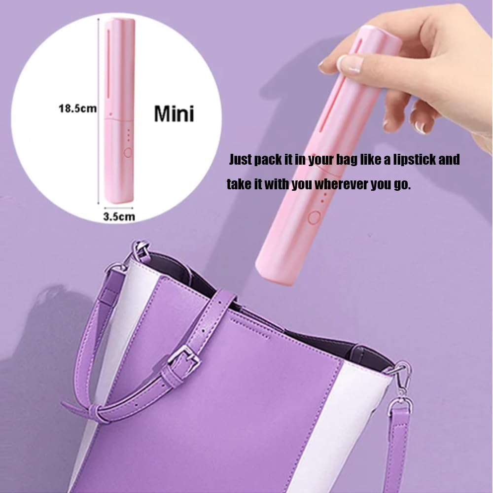 Mini alisador de pelo recargable, cepillo alisador inalámbrico portátil, alisador de pelo de viaje recargable por USB, peine alisador eléctrico de