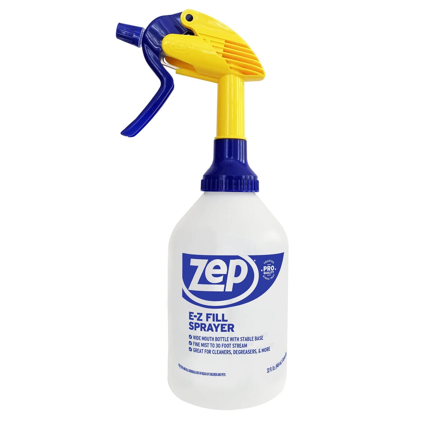 Zep High Output Chemical Pro Pulverizador de 32 onzas (caja de 8), boca ancha para un fácil vertido
