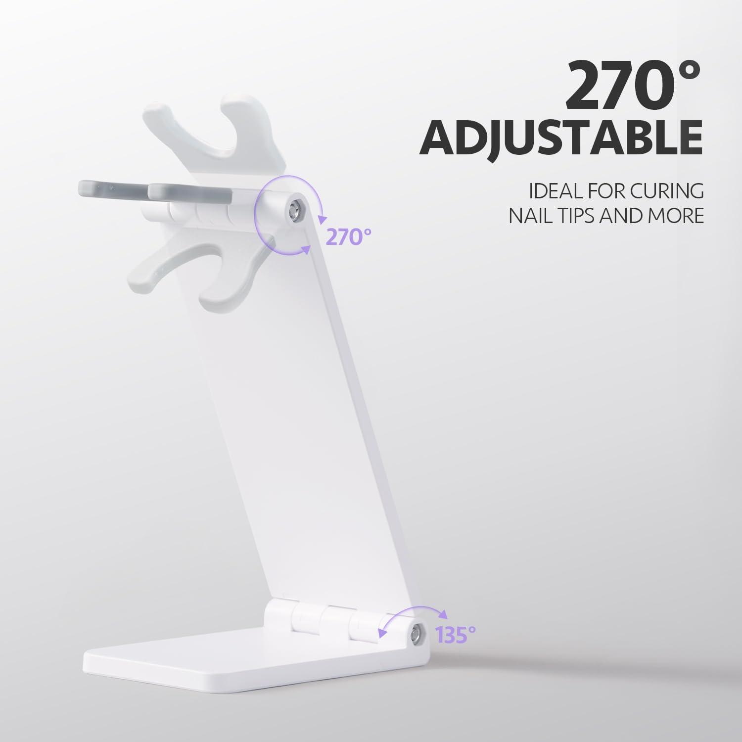 GAOY Lámpara de uñas inalámbrica con soporte, luz UV de mano para uñas de gel, secador de uñas USB recargable para secado rápido, color blanco