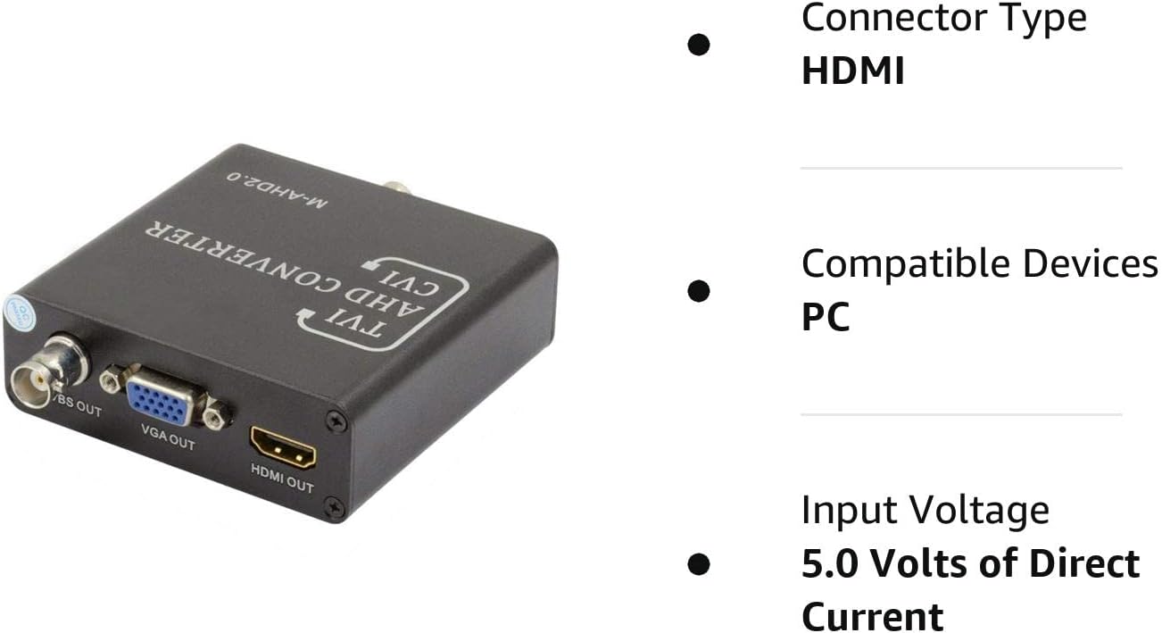 BNC AHD TVI CVI CVBS a HDMI VGA CVBS PAL NTSC convertidor de video coaxial AHD TVI 5MP CVI 2MP para cámara IP CCTV analógica DVR XVR IR LED 720 p