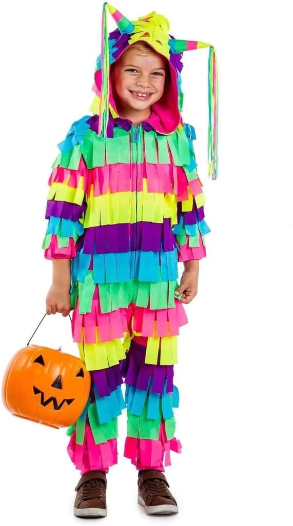 Tipsy Elves Disfraz de piñata de Halloween multicolor brillante para niños, fácil de vacaciones, talla M