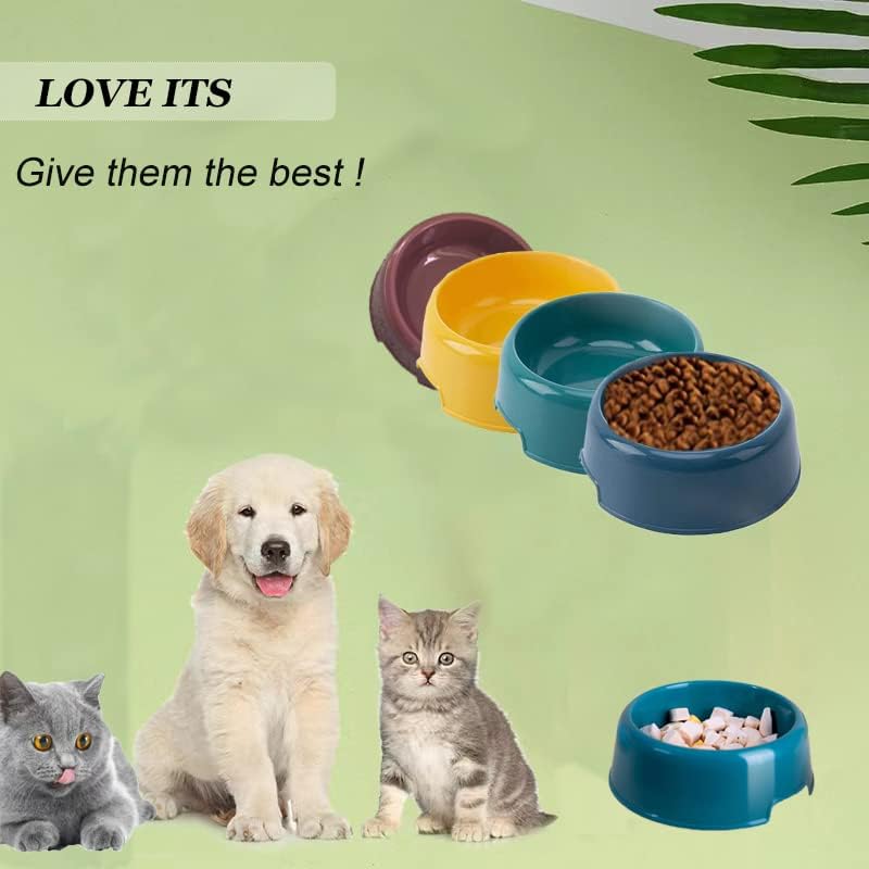 BOCHO Tazones de plástico para perros, platos de comida y cuenco de agua para perros, gatos u otros animales pequeños, juego de colores (colores del