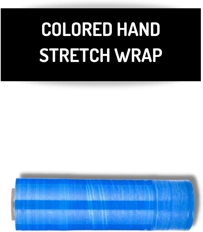 PSBM – Envoltura elástica azul, 1 paquete, 18 pulgadas x 1500 pies, calibre 80, rollos de película elástica de plástico de color oscuro para embalar