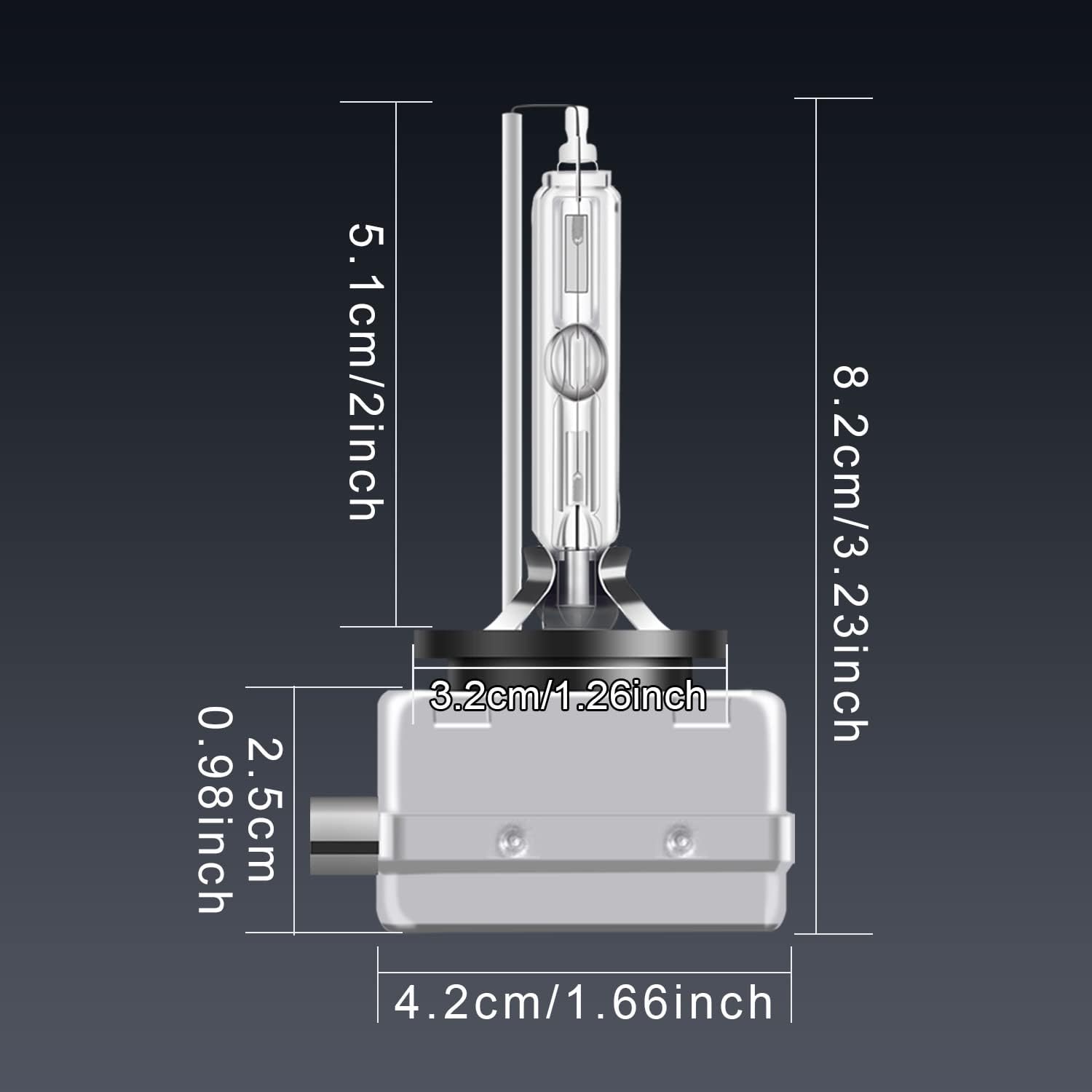 D3S HID – Bombillas de xenón para faros delanteros, 35 W, 6000 K, faros delanteros de repuesto de haz alto y bajo, color blanco frío, paquete de 2
