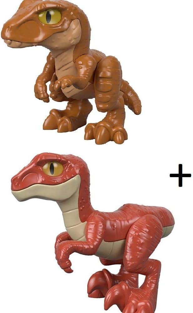 Imaginext Jurassic World T Rex Dinosaur + Imaginext Jurassic World Raptor Figures GIFT SET Paquete