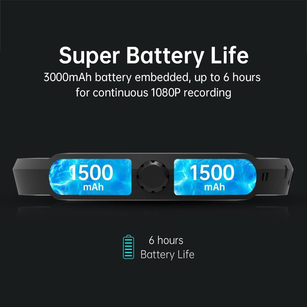 Videocámaras Drift X5, cámara impermeable 4K montada en la cabeza con EIS, batería de 6 horas de duración a 1080P y 4 horas de duración de la