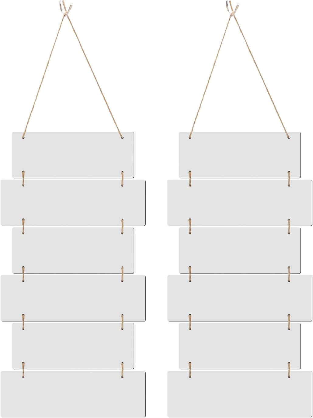 PYD Life 12 piezas de sublimación para colgar en la pared, blanco mixto, retangular, 3.14 x 8.3 pulgadas, 3.14 x 9.8 pulgadas, madera de MDF, marcos