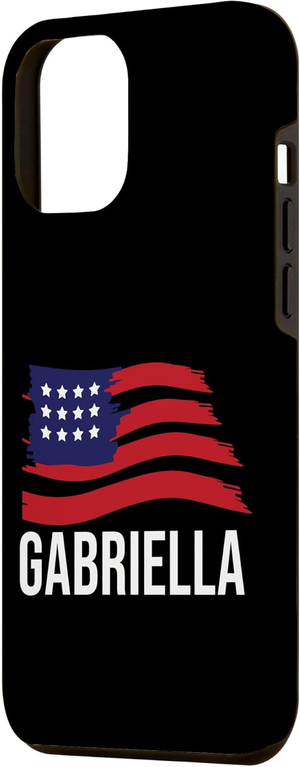 Funda personalizada para iPhone 13 Pro Max Gabriella con nombre de ciudadanía y cumpleaños