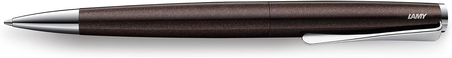 Lamy Studio 269 – Bolígrafo atemporal en color marrón oscuro, hecho de acero inoxidable y con forma de hélice, ancho M, paquete de 1 unidad (paquete