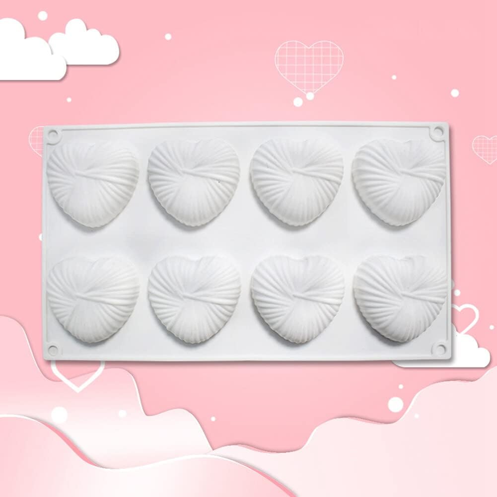 Moldes de silicona 3D para chocolate, molde para pastel de mousse, molde 3D con forma de corazón de silicona, suministros para hacer postres para