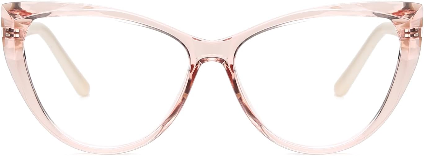 QECEPEI Gafas de luz azul Cateye – Lentes falsos para mujer, antifatiga ocular, lentes transparentes