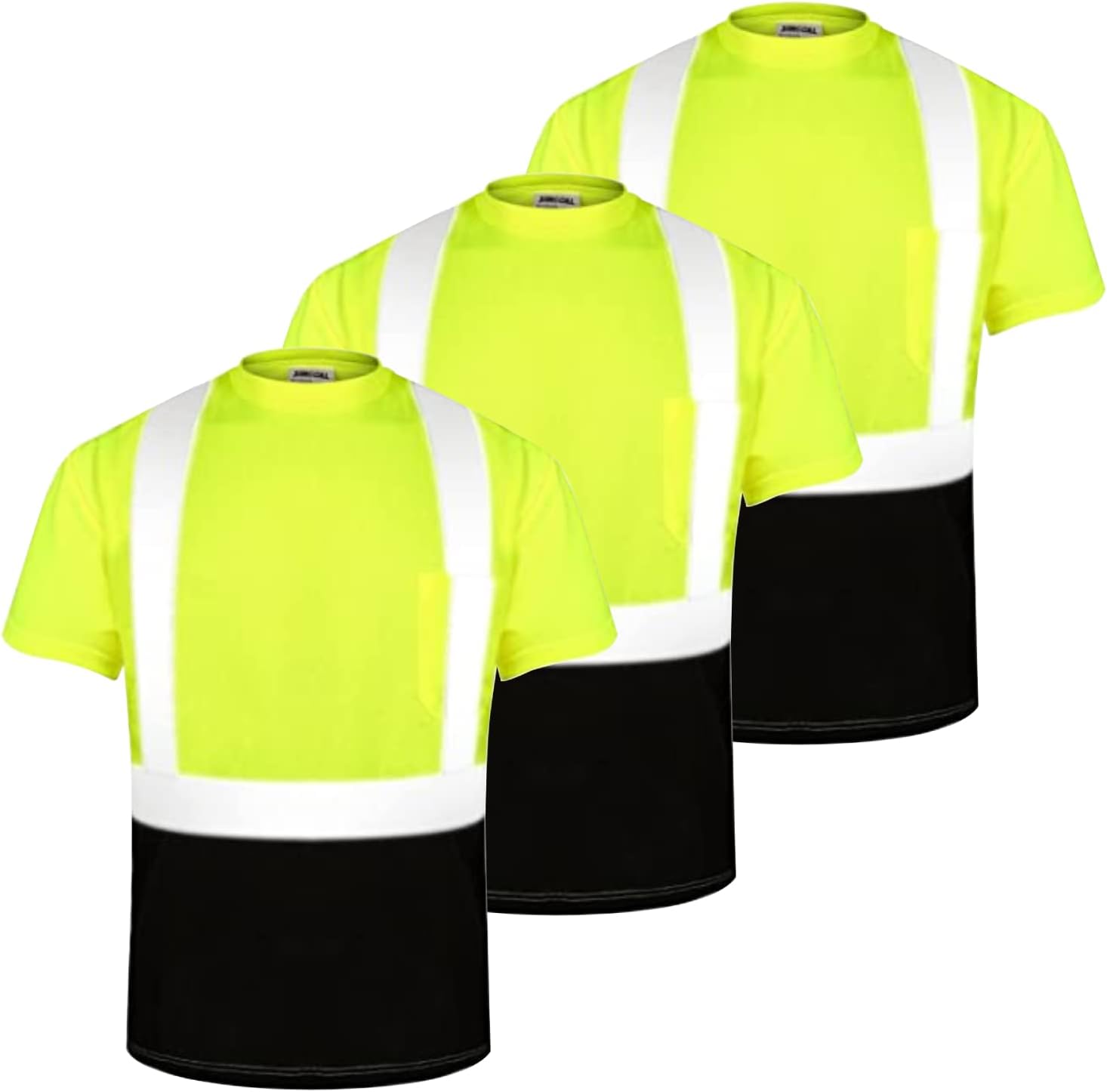 Camisa de seguridad de manga corta de alta visibilidad, camiseta transpirable de 360 de reflectividad para trabajo voluntario construcción