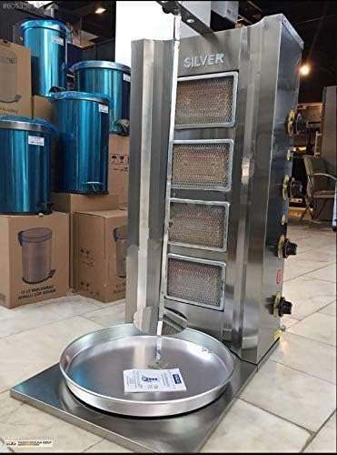 Juego profesional completo de carne de grado industrial. Capacidad de 110.2 lbs.  110 libras. Gas propano 4 quemadores giratorios rotativos parrilla
