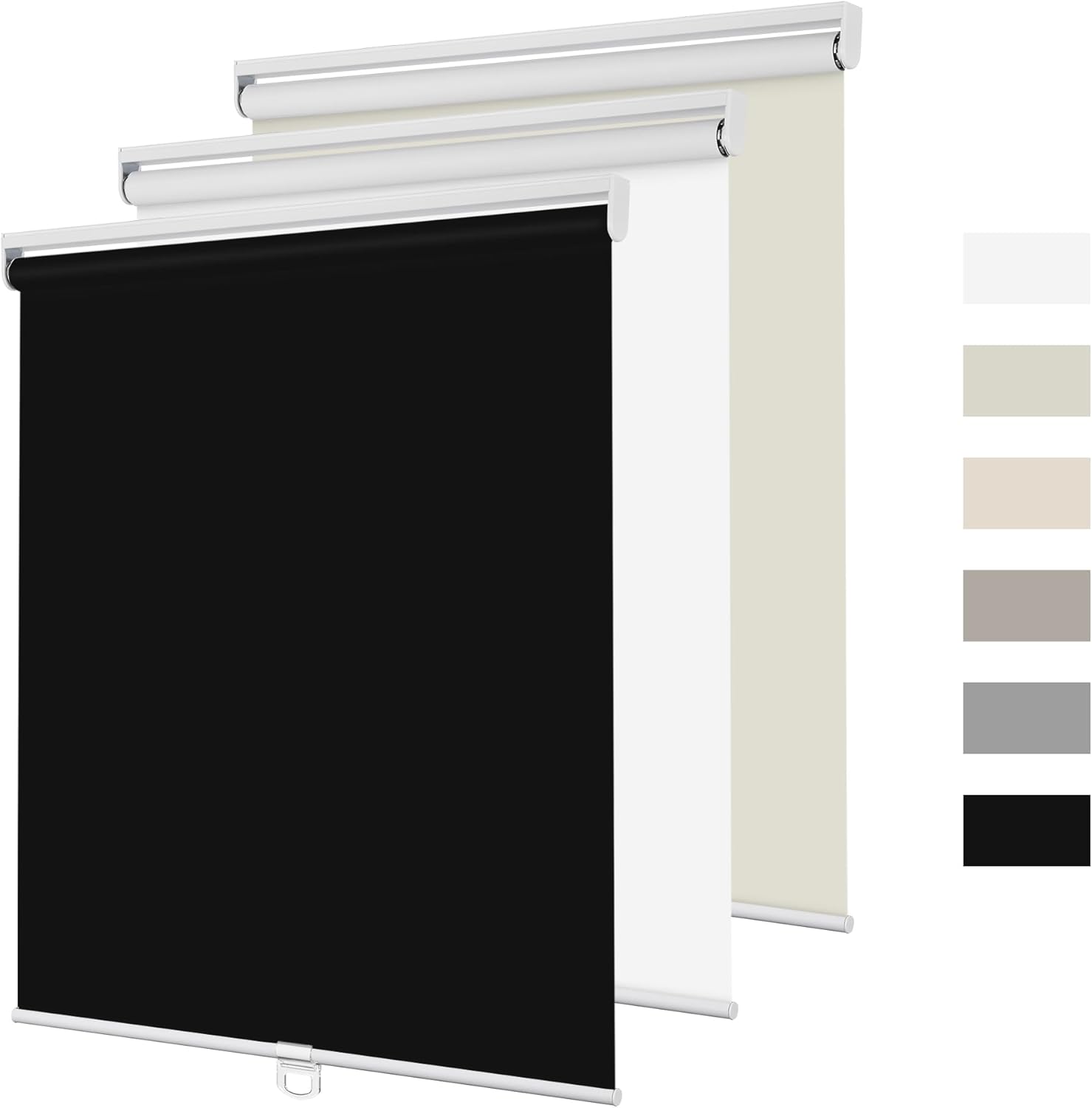 BERISSA Persianas enrollables opacas para ventanas, sin cordón, con aislamiento térmico, tela con protección UV, persianas personalizadas para