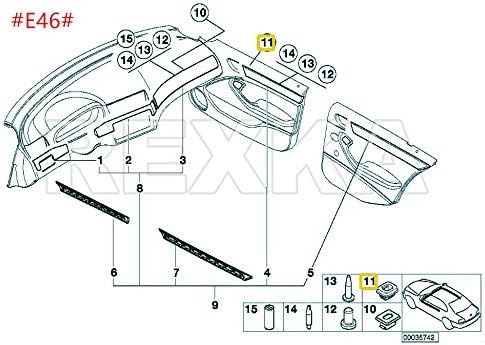 Rexka 40 piezas de moldura interior Retenedor de puerta Moldura Clips de acabado E46 E90 E91 X5 Compatible con BMW E46 E90 E91 E92 320i 323i 325i