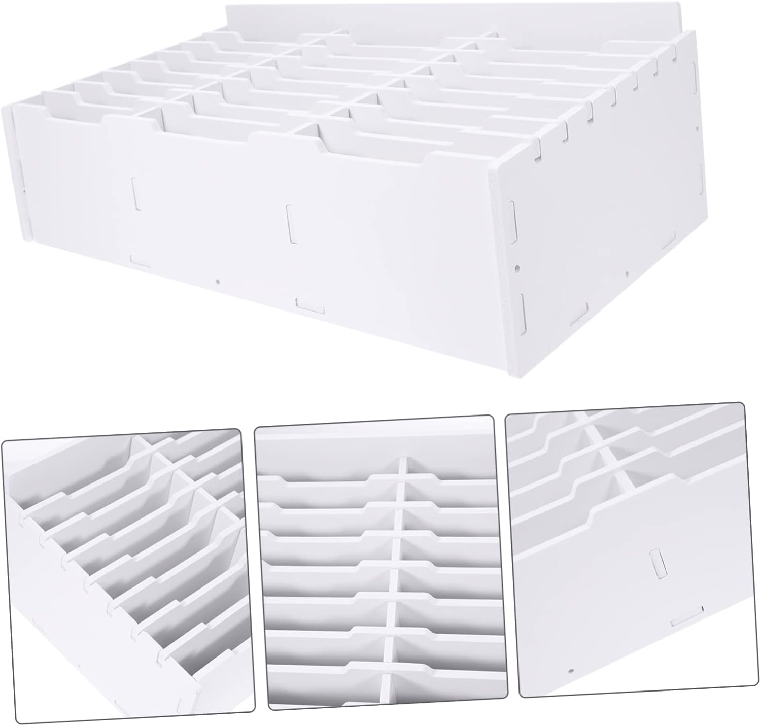 GRIRIW Caja de almacenamiento para teléfono móvil, calculadora de escritorio, organizador de escritorio, estante blanco, calculadora de aula, buzón
