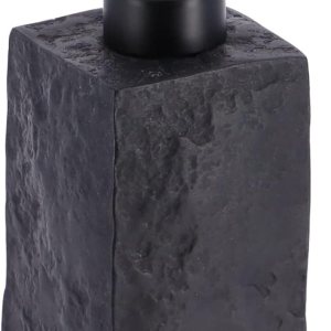 Dispensador de jabón de manos y loción de resina cuadrada de baño, efecto piedra, 9 onzas líquidas, negro Dispensador de jabón de manos y loción de resina cuadrada de baño, efecto piedra, 9 onzas líquidas, negro